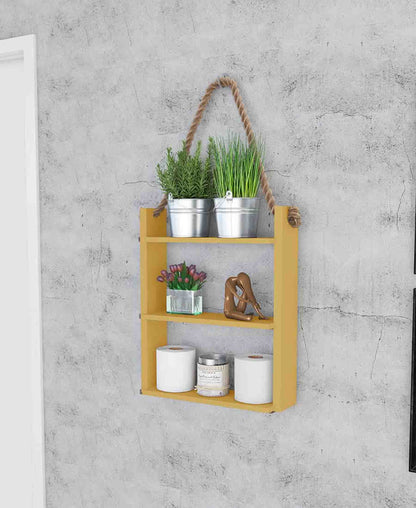 Exotic Designs Suspended Three Tier Shelf - Yellow