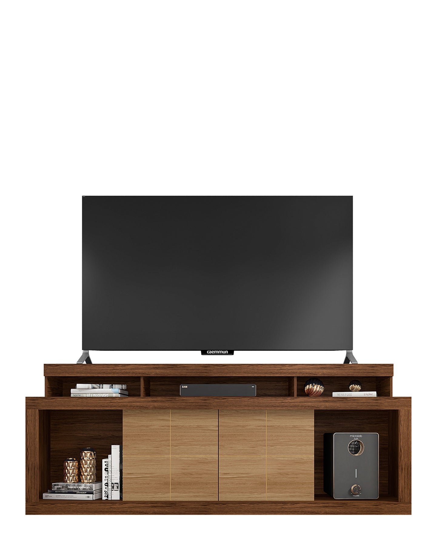 Exotic Designs Titan TV Stand - Brown Oak