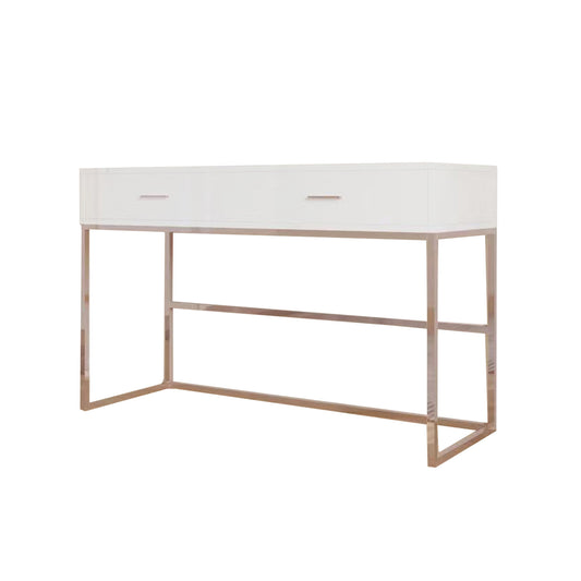 Exotic Designs White + Rose Gold Dressing Table