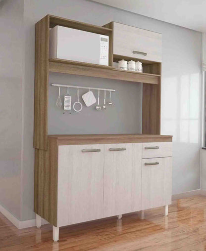 Exotic Designs Yasmin Kitchen Set - Walnut & Natural Oak