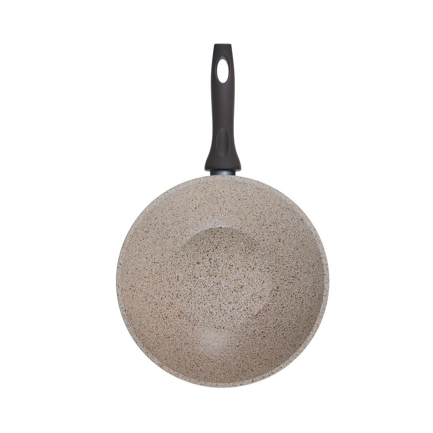 Falez 28cm Non-Stick Granite Wok Brown