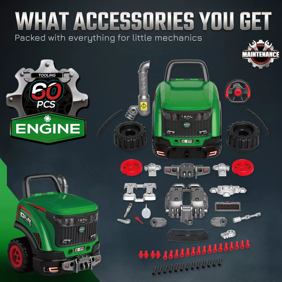 Farm Tractor with Spray & Light Green
