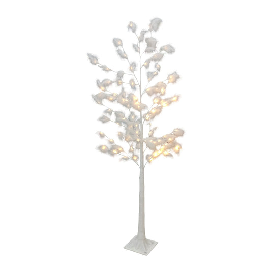 1.2m Feather Design LED Tree White