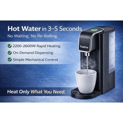 Feelive Instant Manual Hot Water Dispenser Black