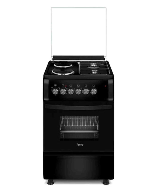 Ferre 50 x 60cm Free Standing Gas/Electric Cooker - Black