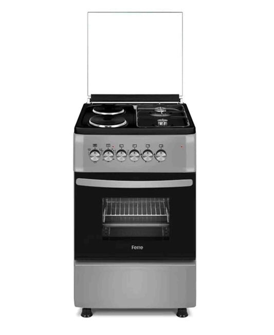 Ferre 50 x 60cm Free Standing Gas/Electric Cooker - Silver
