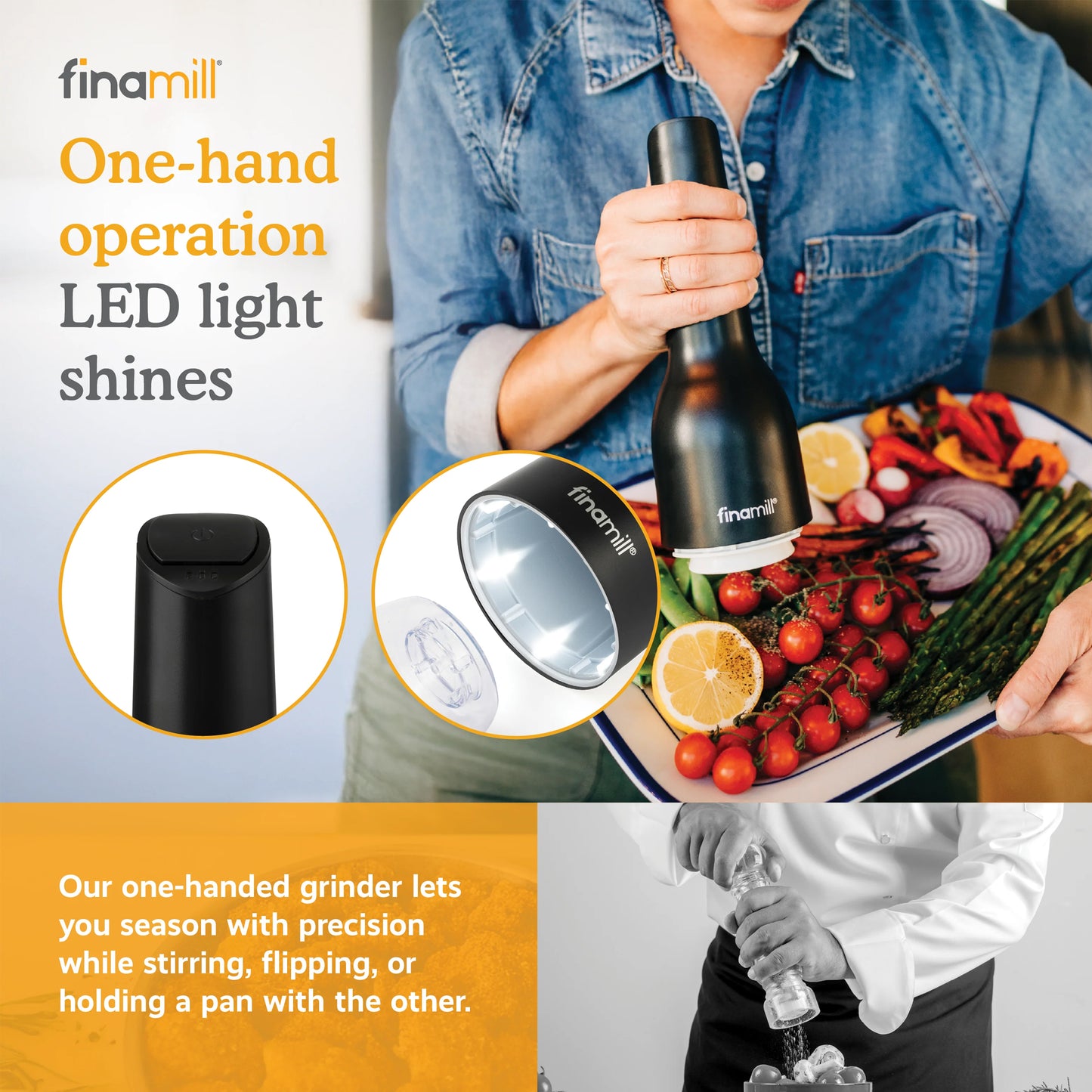 FinaMill Rechargeable Grinder with Pods Midnight Black