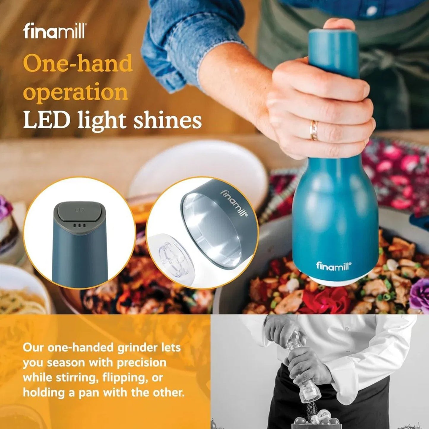 FinaMill Rechargeable Grinder with Pods Ocean Blue