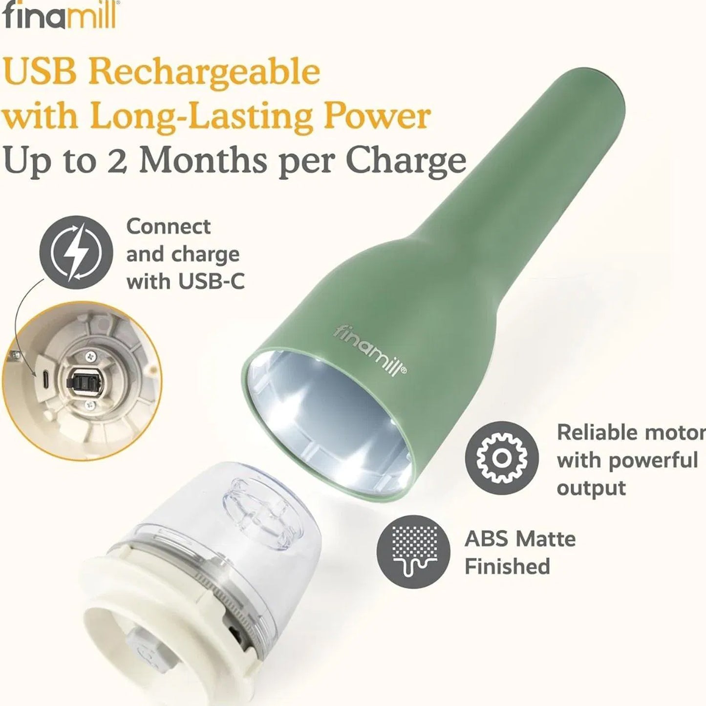 FinaMill Rechargeable Grinder with Pods Sage