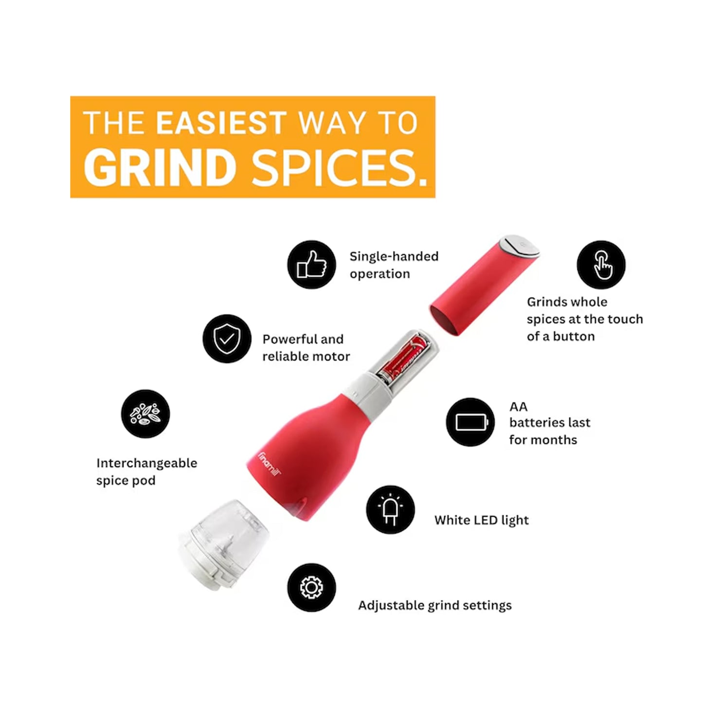 Finamill Battery Operated Grinder Sangria