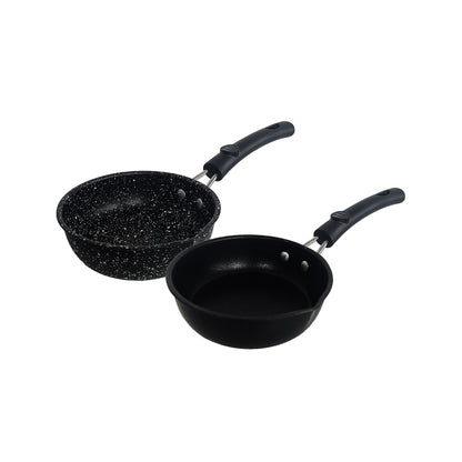 First Home Range 2 Piece 12cm Egg Pan Set Matte Black & Stone