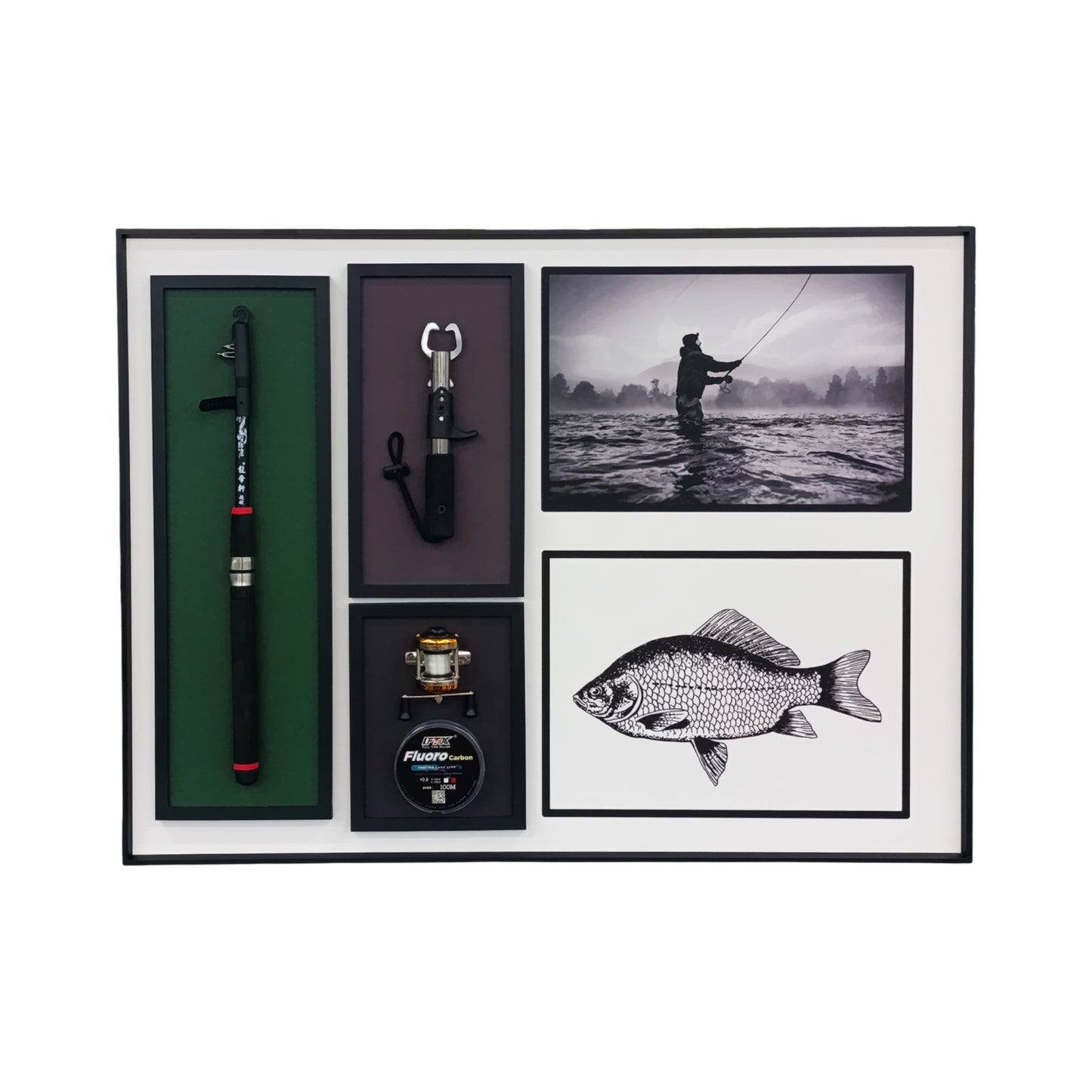 60 x 80cm Fishing Frame Multicoloured