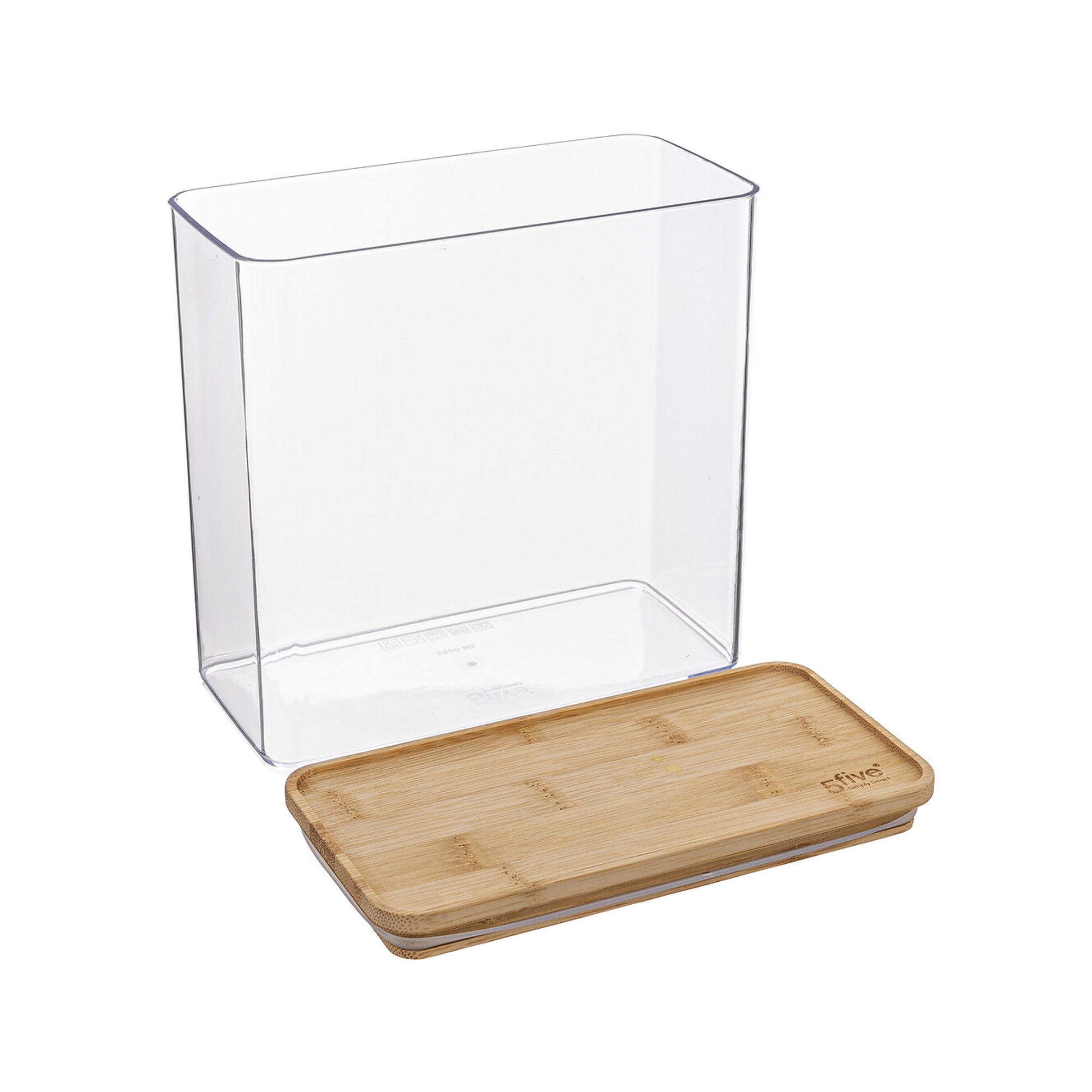 Five 3Lt Airtight Storage Container Clear