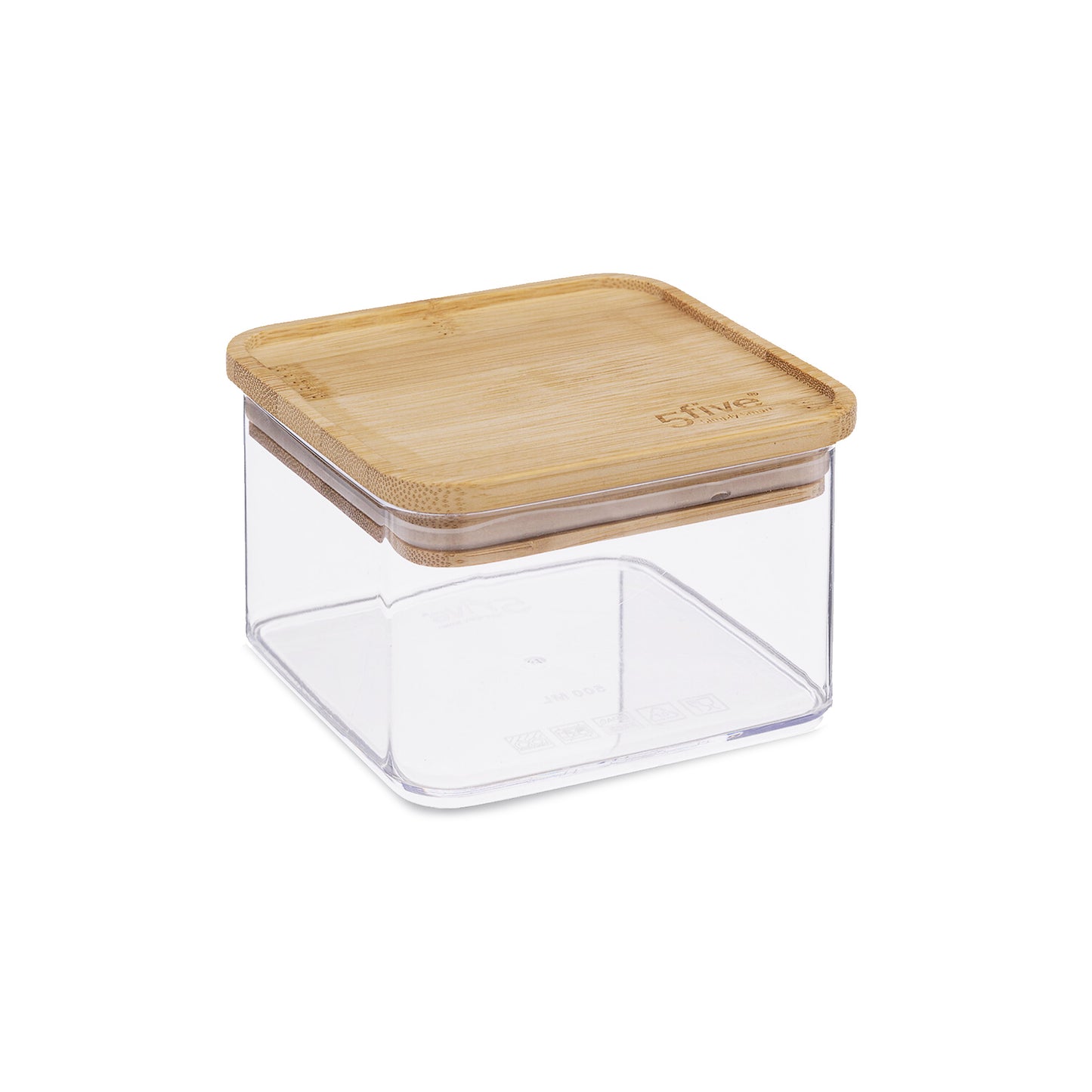 Five 500ml Airtight Storage Box Clear