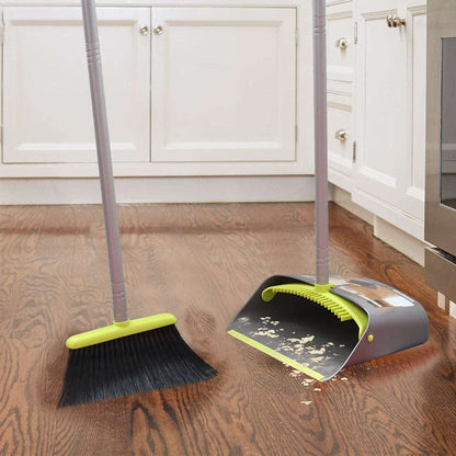 Floormax Broom & Dustpan Set Green & Grey