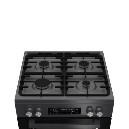 Beko 60cm Multifunction Gas on Glass Stove Anthracite