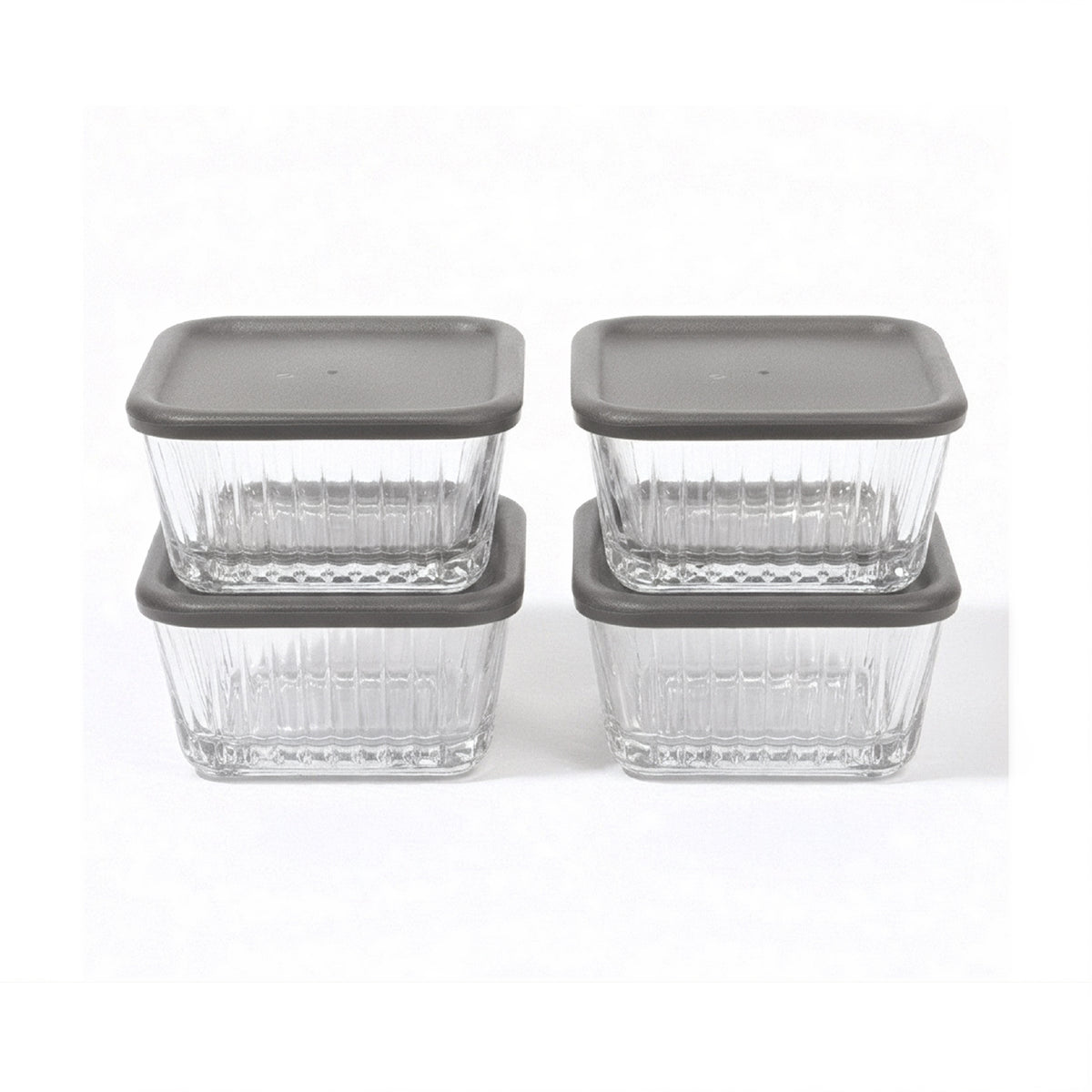 Pasabahce Frezya 225ml Food Container with Grey Lid Set of 4