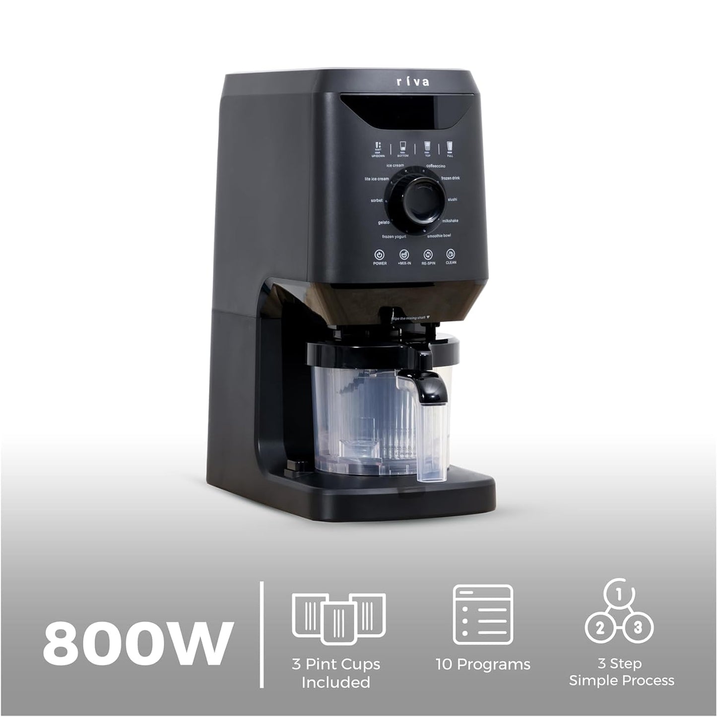 Riva Frosty Ice Cream & Treat Maker Black