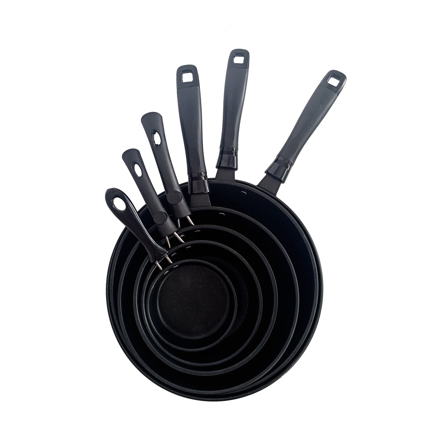 First Home Range 6 Piece Non-Stick Frying Pan Set Black