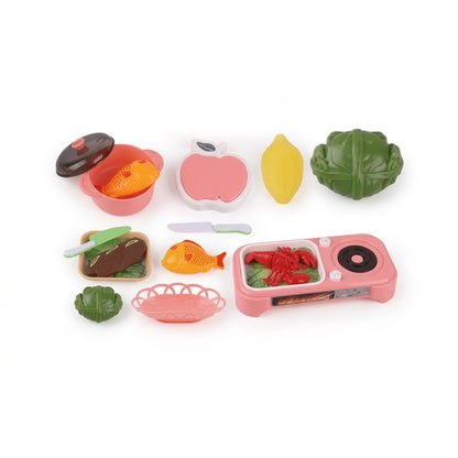 Fun Toy Kitchen Cooking Play Set Pink