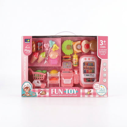 Fun Toy Kitchen & Fridge Play Set Pink