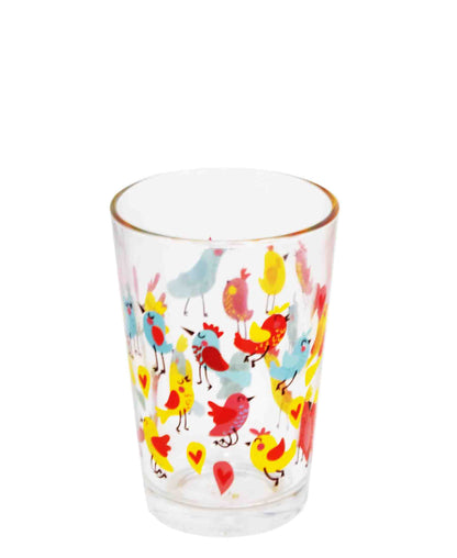 Izmir Collection Glass Tumbler With Bird Print - Clear