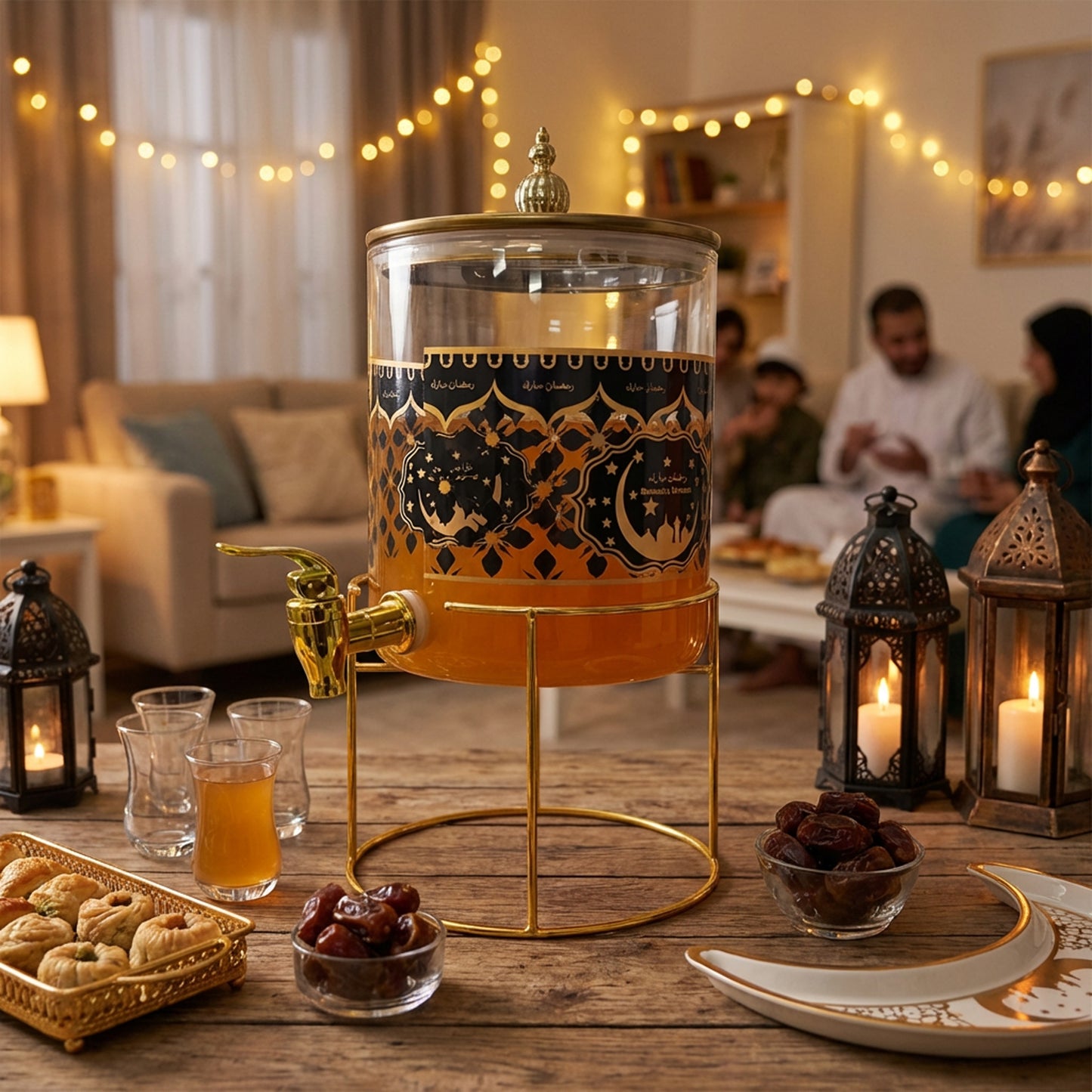 3.6lt Islamic Print Beverage Dispenser Clear