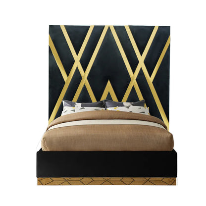 Exotic Designs President Headboard Black & Gold