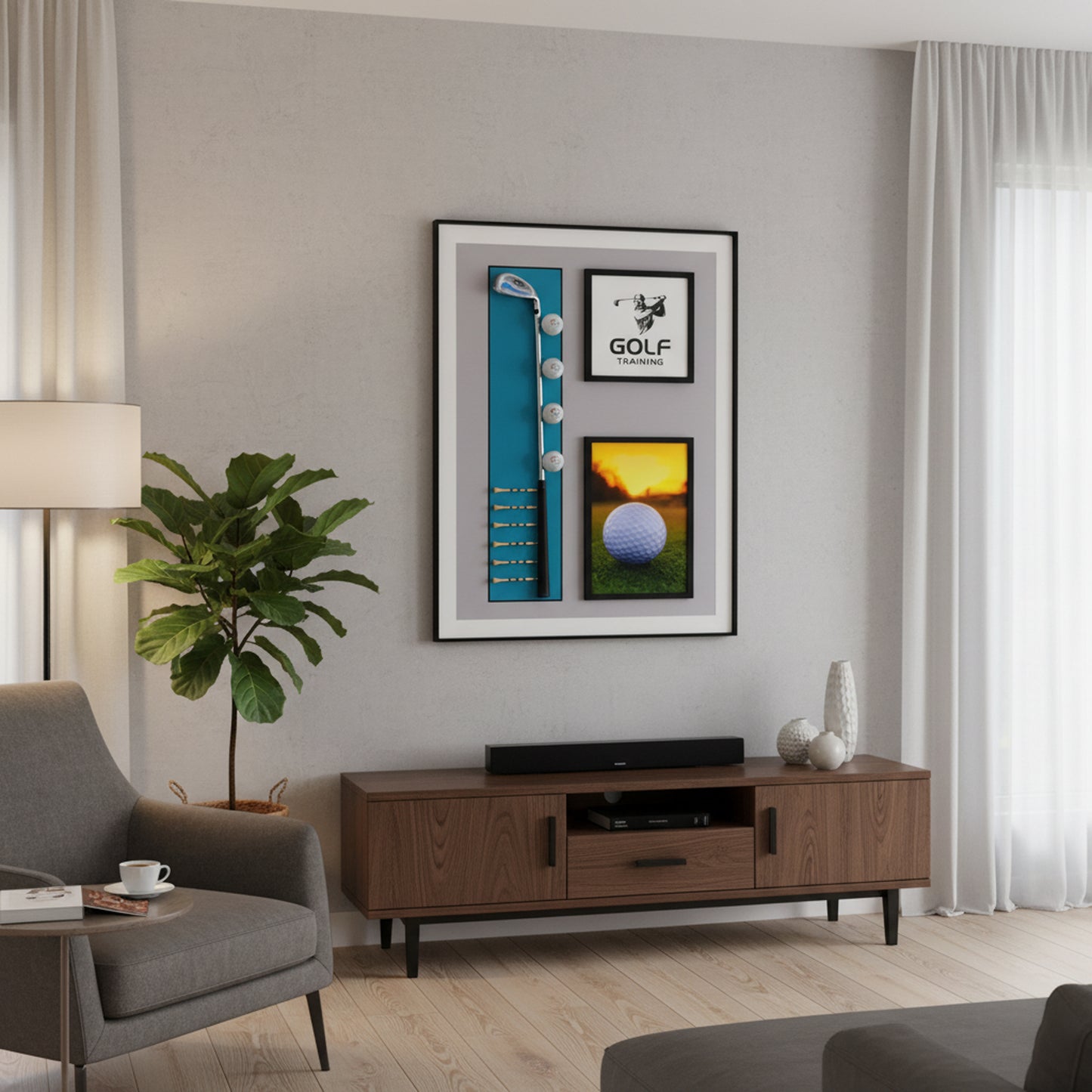 60 x 80cm Golf Frame Multicoloured