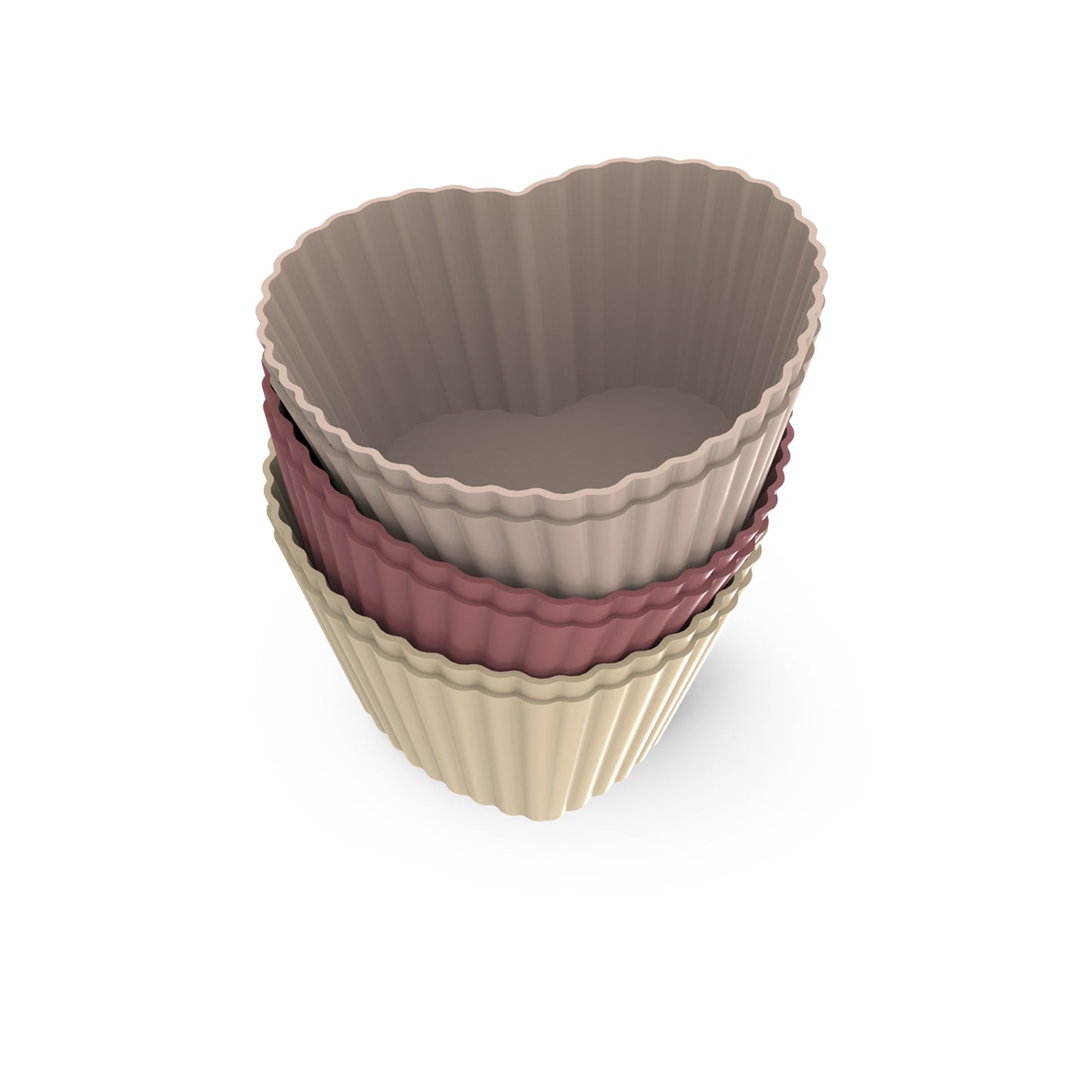 6 Piece Heart Shaped Muffin Cups Assorted