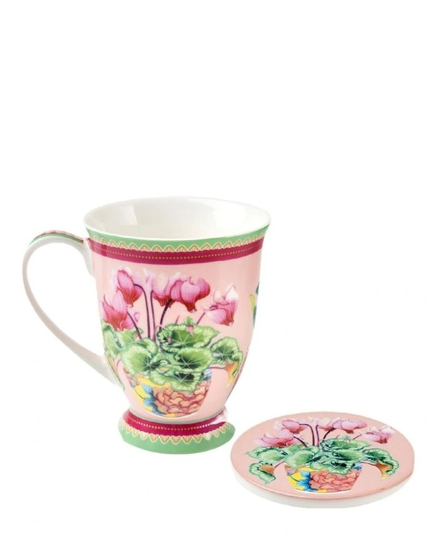 Maxwell & Williams Gabby Malpas Jardin Cyclamen Mug & Coaster Set - Pink