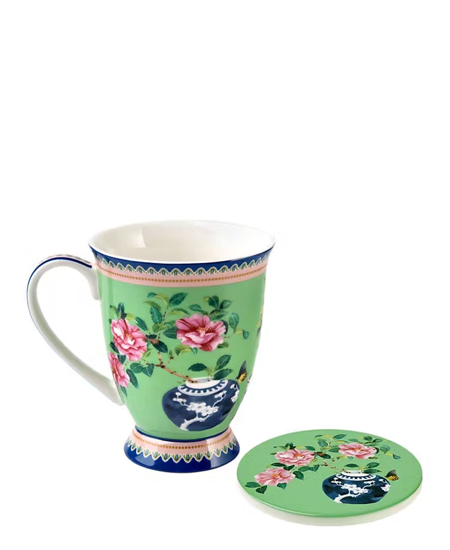 Maxwell & Williams Gabby Malpas Jardin Camelia Mug & Coaster Set - Green