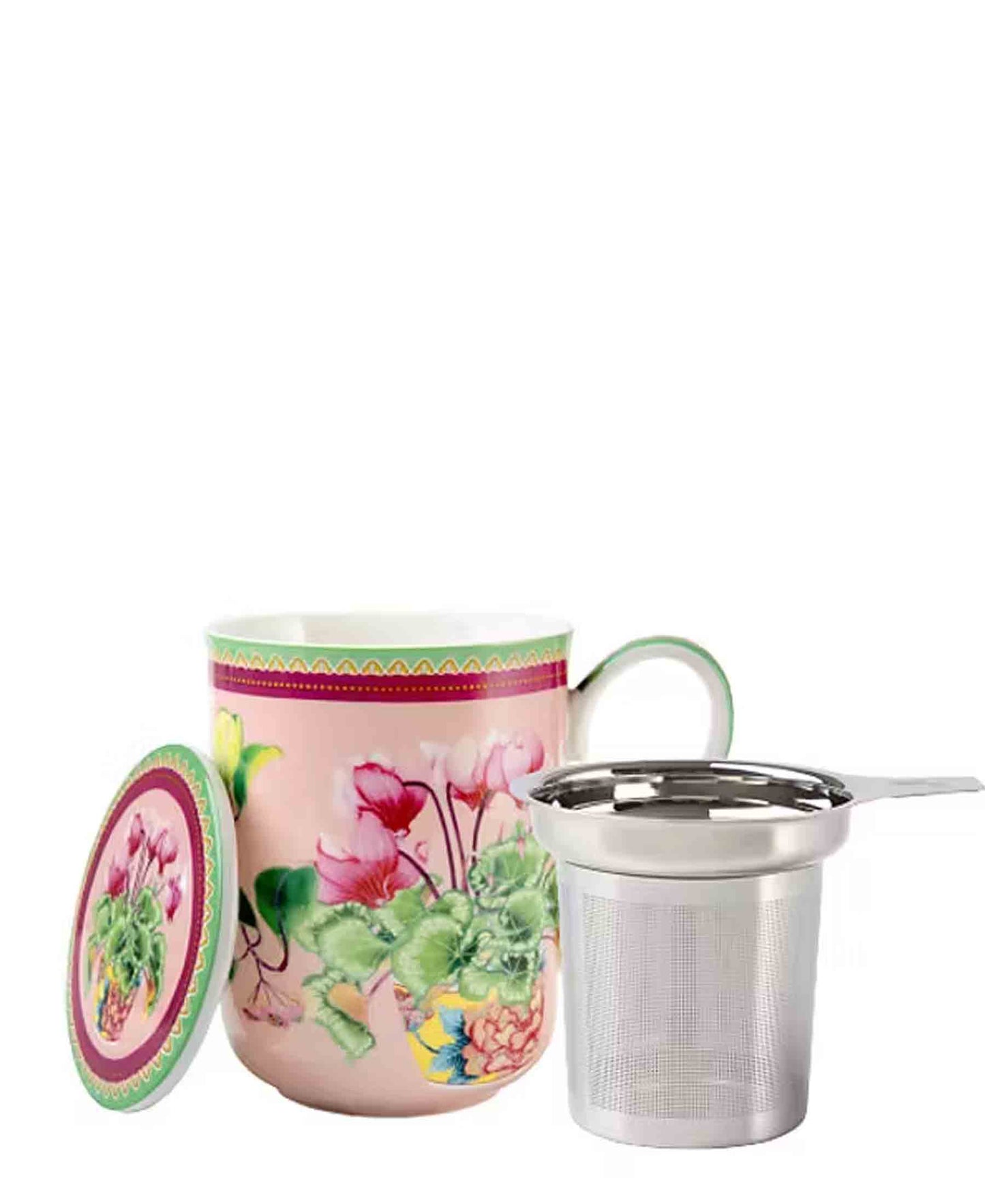 Maxwell & Williams Gabby Malpas Jardin Cyclamen Mug With Infuser - Pink