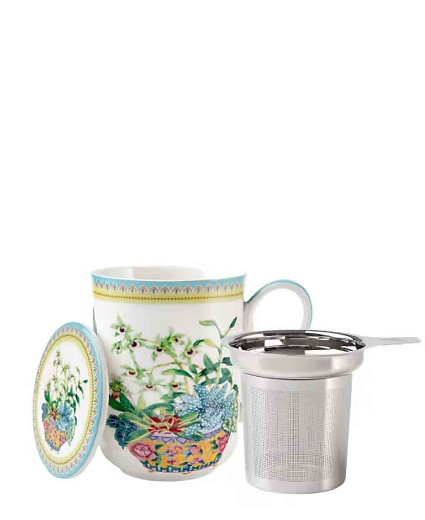 Maxwell & Williams Gabby Malpas Jardin Orchid Mug With Infuser - White