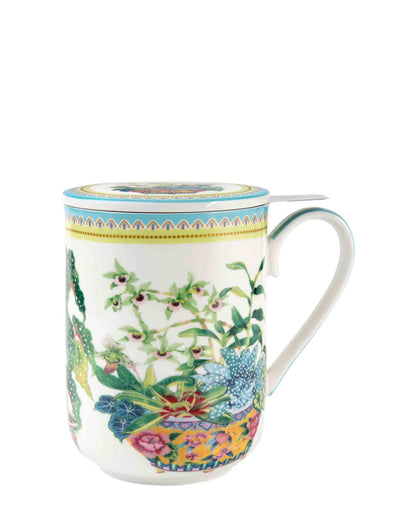 Maxwell & Williams Gabby Malpas Jardin Orchid Mug With Infuser - White