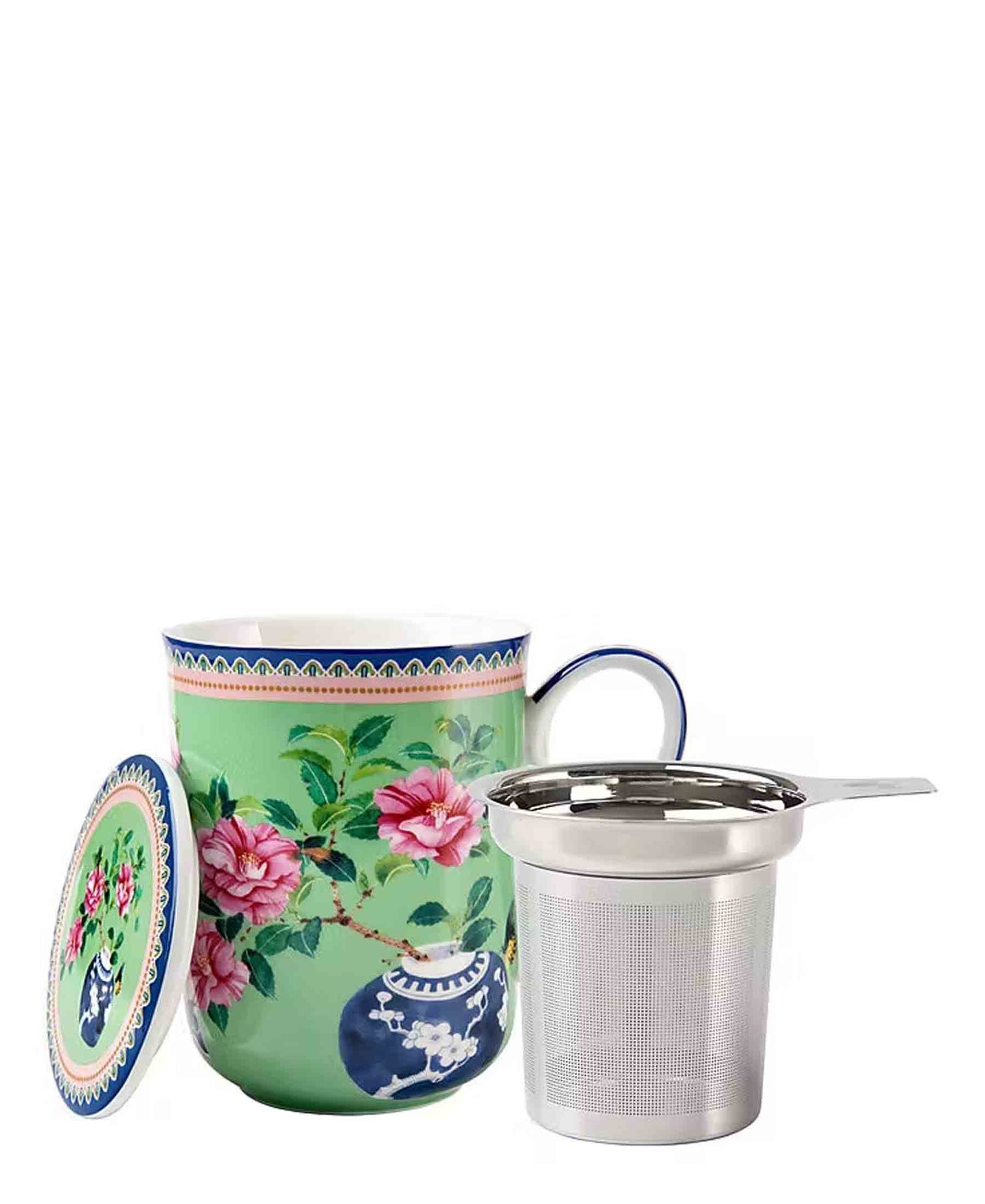 Maxwell & Williams Gabby Malpas Jardin Camelia Mug With Infuser - Green