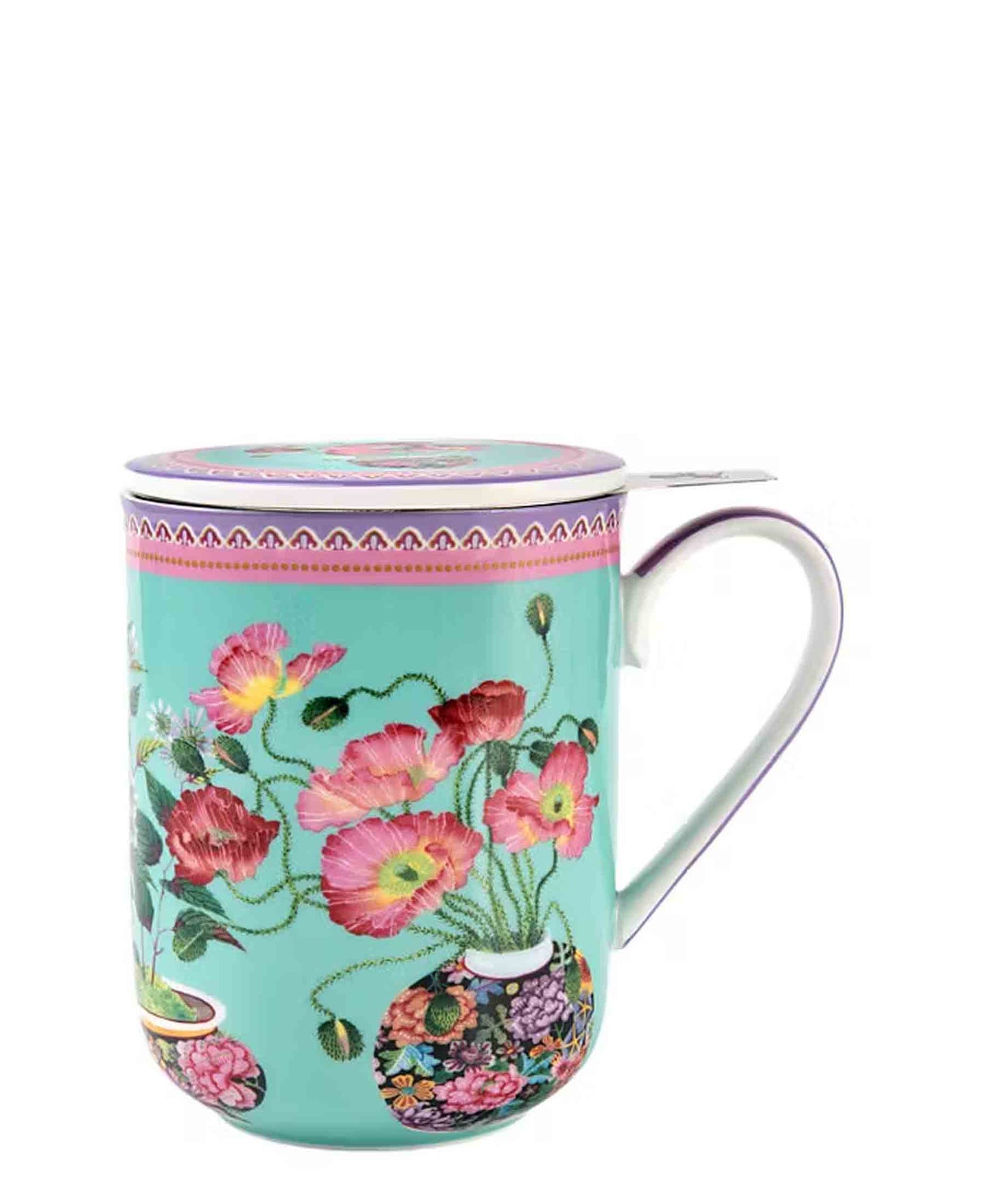 Maxwell & Williams Gabby Malpas Jardin Poppy Mug With Infuser - Blue