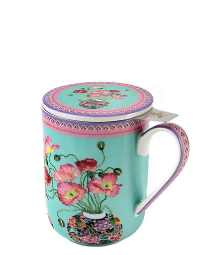 Maxwell & Williams Gabby Malpas Jardin Poppy Mug With Infuser - Blue