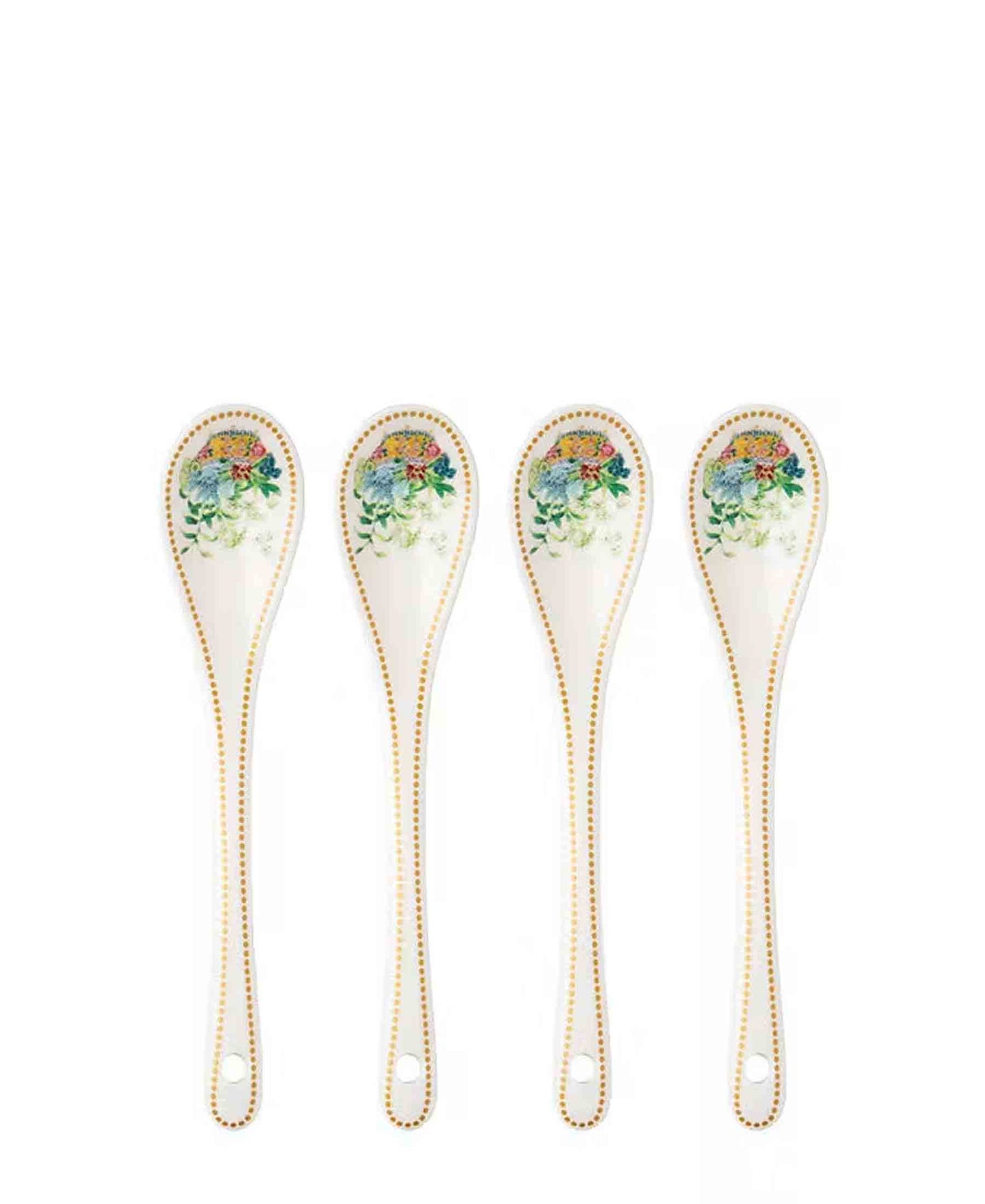 Maxwell & Williams 4 Piece Gabby Malpas Jardin Orchid Teaspoon Set - White