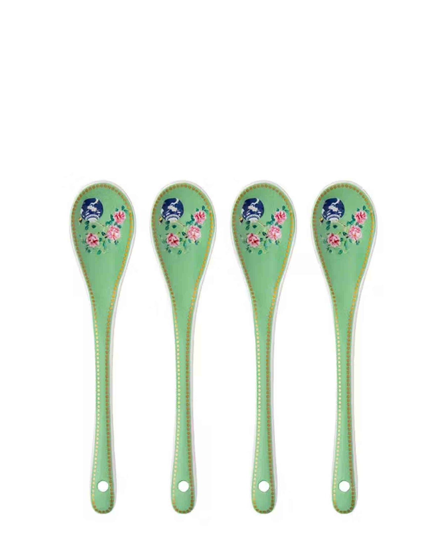 Maxwell & Williams 4 Piece Gabby Malpas Jardin Camelia Teaspoon Set - Green