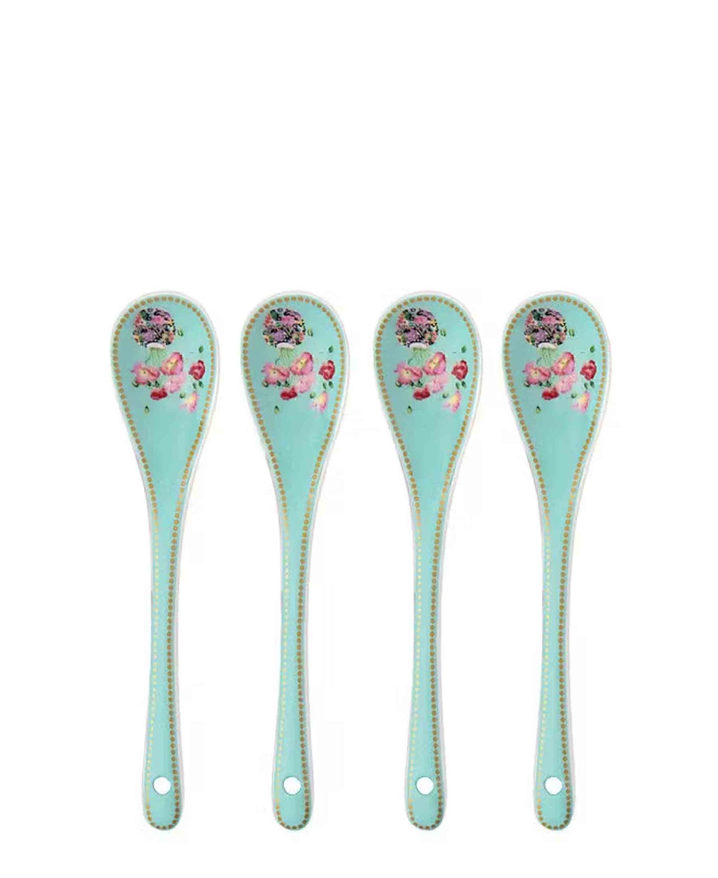 Maxwell & Williams 4 Piece Gabby Malpas Jardin Poppy Teaspoon Set - Blue