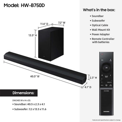 Samsung B-Series Soundbar & 5.1ch Sub Woofer Black