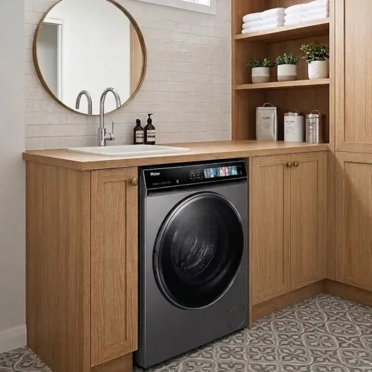 Haier 9kg X7 Series Front Load Washing Machine - Jade Ink Silver