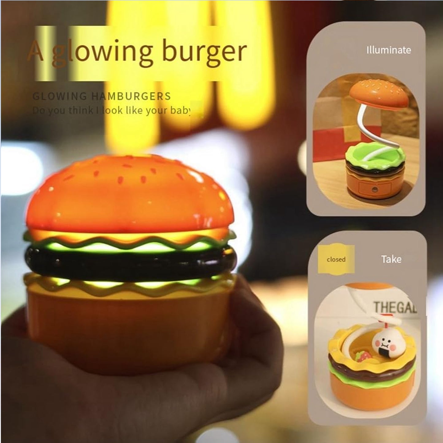 Hamburger Desk Lamp Multicoloured