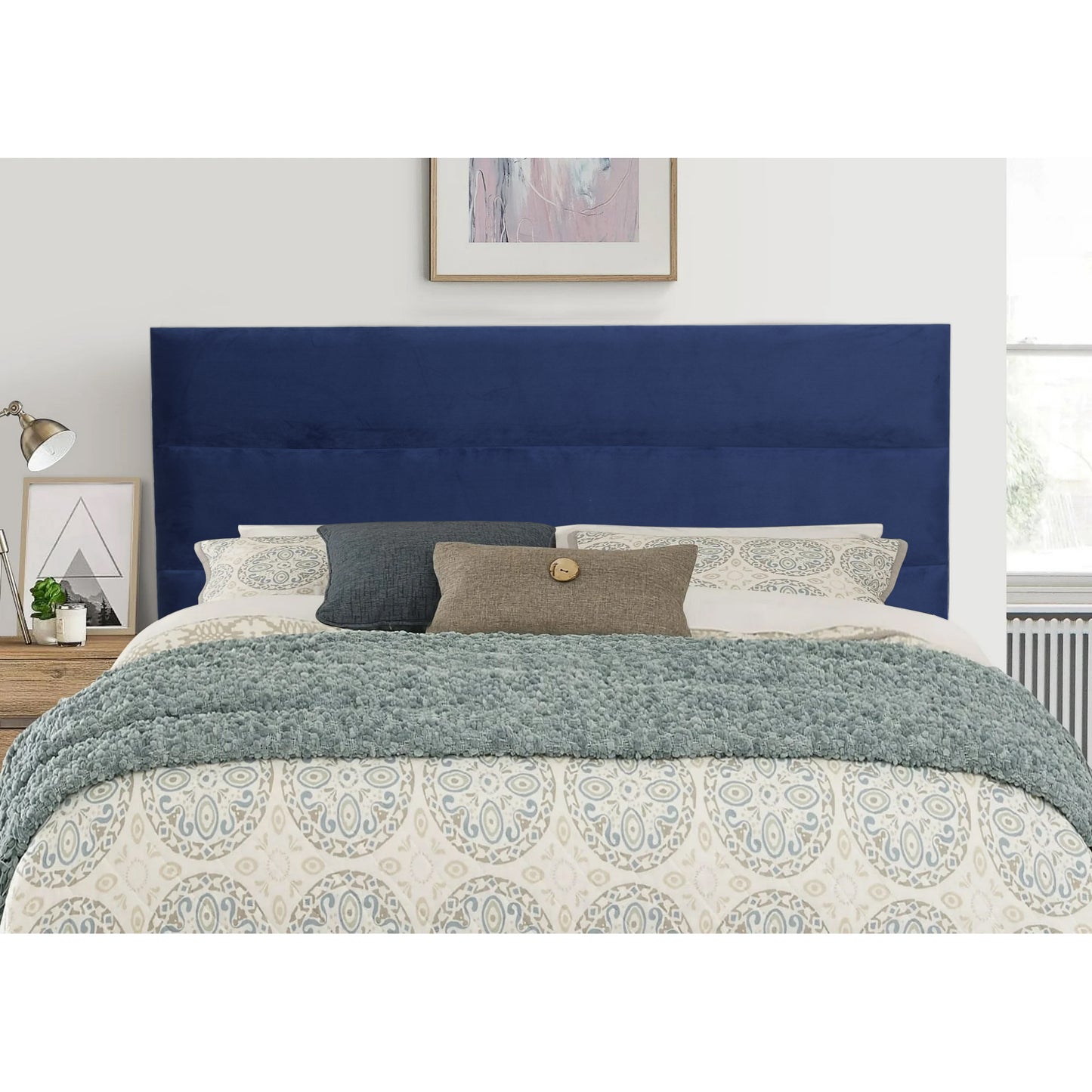 Exotic Designs Florence 3 Bump Headboard Blue