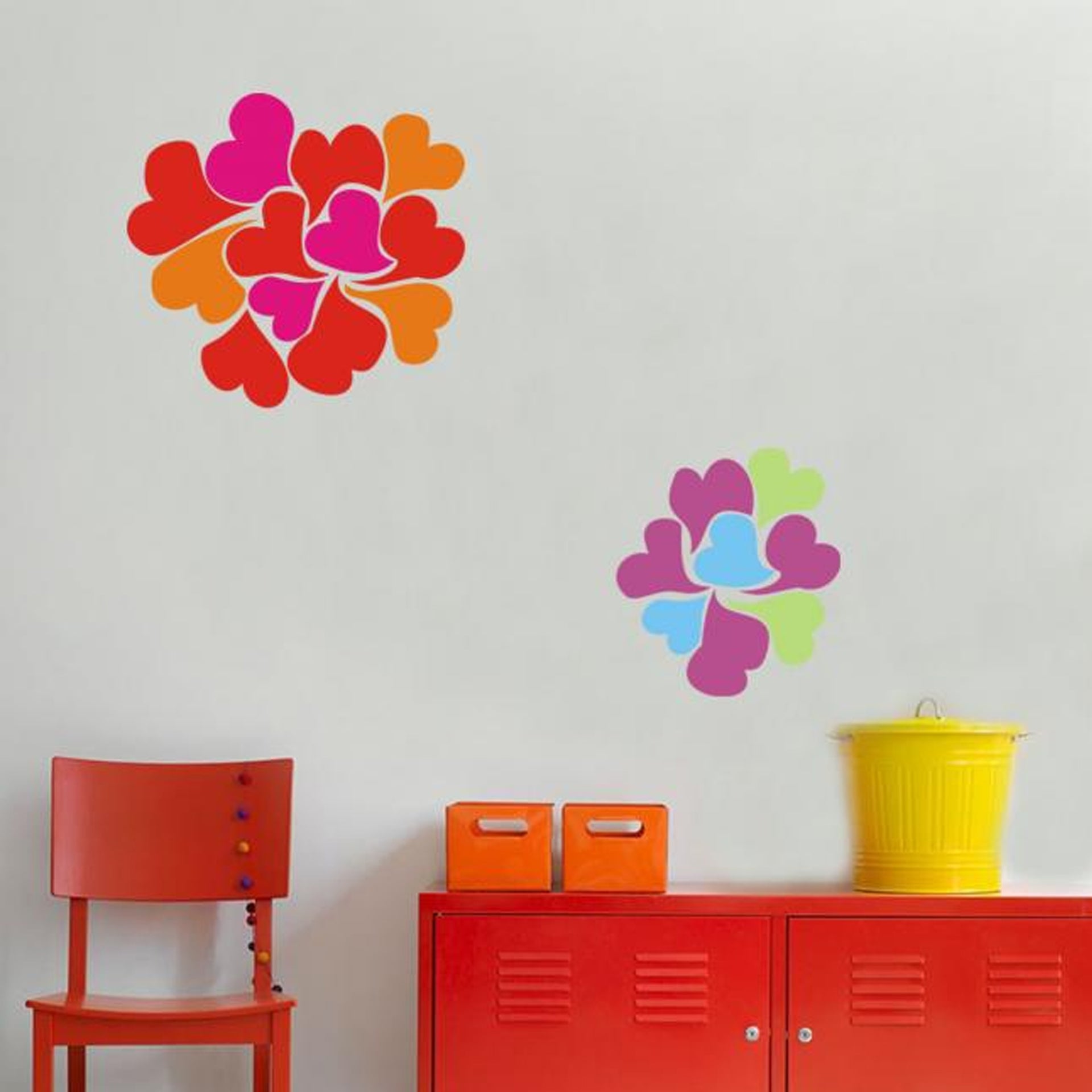 Urban Decor Hearts DIY Removable Wall Stickers Multicoloured