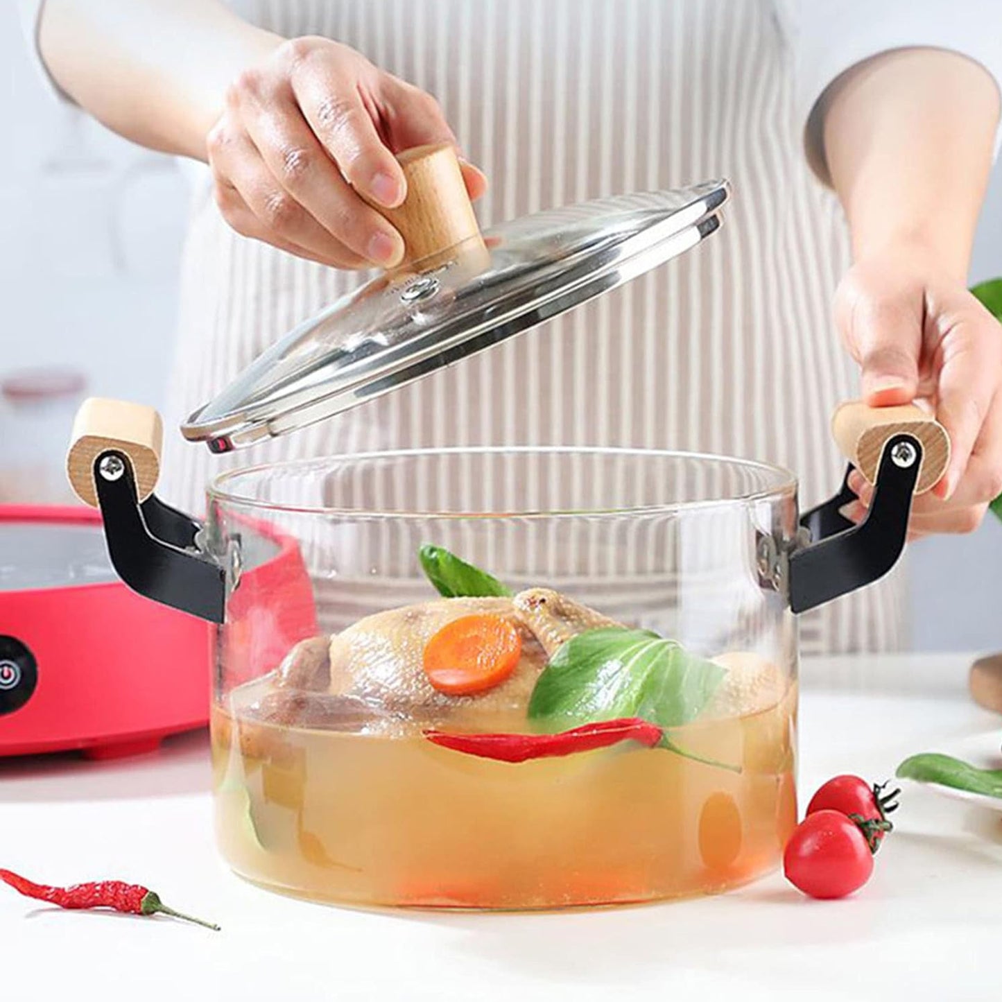 3.5Lt Glass Stovetop Pot Clear