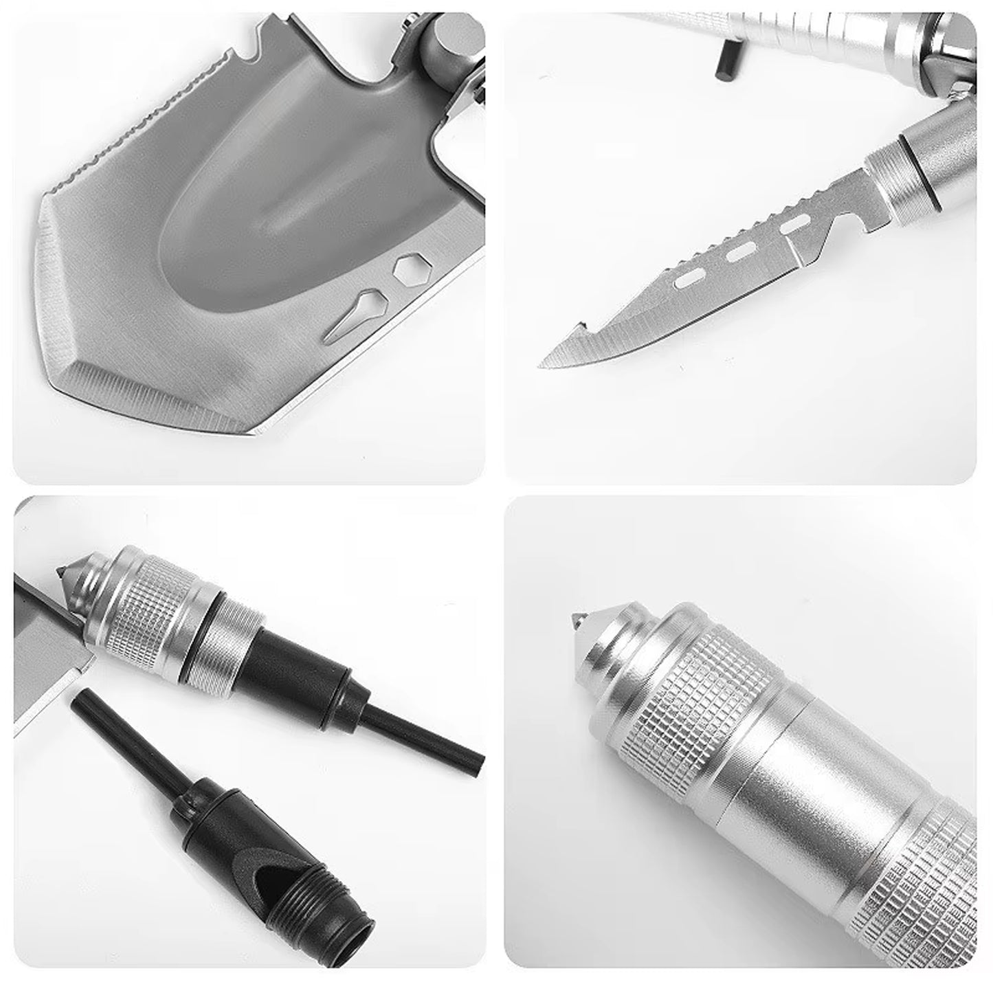 Heavy Duty Survival Shovel Silver