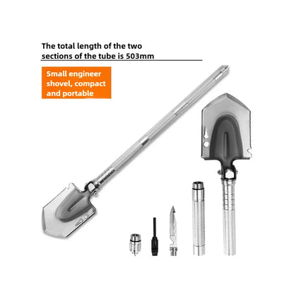 Heavy Duty Survival Shovel Silver
