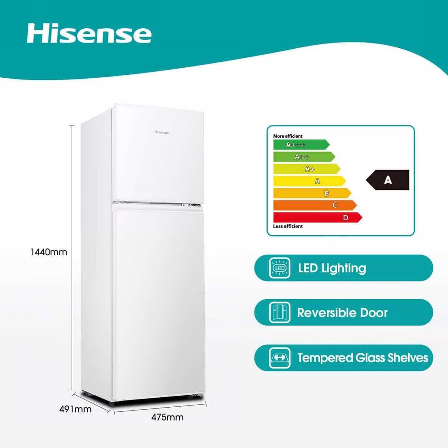 Hisense 154L Combi Refrigerator White